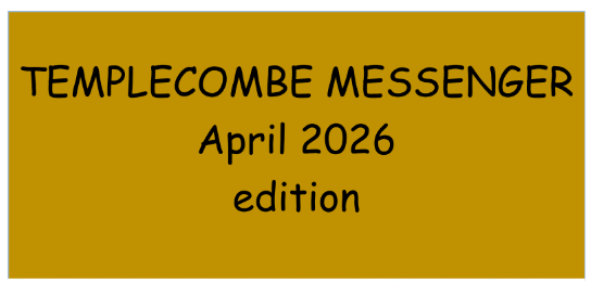 masthead for templecombe messenger april 2026 edition black on orange